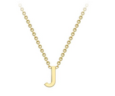 9ct Yellow Gold Necklace with Initial J 38+5cm